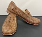 Florsheim Men’s Leather Woven Brown Slip On Casual Driving Loafers Shoes Size 12