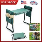 2-in-1 Fold Garden Kneeler and Seat, Foldable Gardening Bench with 2 Tool Bag