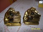 Brass Dachshund Book ends  one with head damage