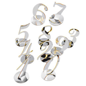 Wedding Table Numbers Mirror Acrylic Standing Signs (10pcs)