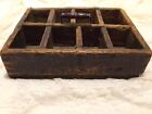 Antique French Provincial Country Wooden Storage Caddy Tool Box Bottle Carrier