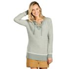 Toad & Co Sweater Women Small Green Wool Blend Lace Up Neck Mitchell Tunic