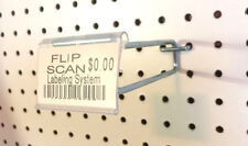 300 PACK 8 Inch Flip Scan™ Metal Peg Hooks w/Label Holder 3/16