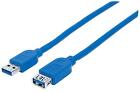 Manhattan A Male/A Female, 2m SuperSpeed USB Extension Cable, Blue (322379) 2 m