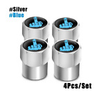 4 Car Tire Valve Caps Stem Air Dust Cap Premium Metal Silver Blue For Alfa Romeo (For: Ferrari Monza SP1)