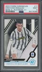 2020/21 Panini Chronicles Serie A Soccer Cristiano Ronaldo Platinum #1/1 PSA 9