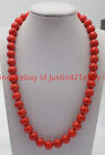 Natural Red Coral 8/10/12/14mm Round Gemstone Beaded Jewelry Necklace 16-48