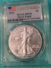 2022 $1 Silver American Eagle First Strike PCGS MS70 - Blue Flag Label
