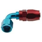 FRAGOLA 229007 8AN to 6AN 90 Degree Reducer Hose End Fitting Aluminum Blue/Red