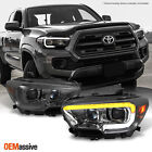 Fits 2016-2023 Toyota Tacoma SR/SR5 Sequential Smoked LED Projector Headlights (For: 2019 Toyota Tacoma)