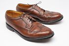 VTG Florsheim Imperial Mens Wingtip Shoes 10.5 3E Brown Leather Longwing 97625