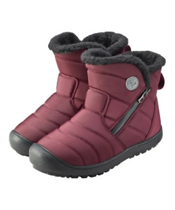 Women's Smooth Waterproof Nylon Plush Faux Fur Winter Boots