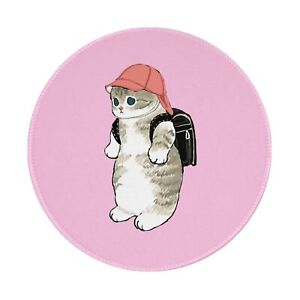Pink Kawaii Mouse Pad Cute Cat Round Mouse Pad Anti-Slip Rubber Funny Mousepa...