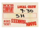 New ListingBad Company  Damn Yankees Local Crew Backstage Pass - 1991 Holy Water World Tour