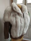 Talon White Fox Fur & Leather Women's Size L Coat-Vintage