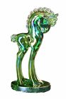 HTF Retired - Mosser Glass - Pony Trojan Horse Figurine - Green Carnival