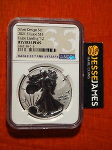 2021 S REVERSE PROOF SILVER EAGLE NGC PF69 T2 ONE COIN FROM THE DESIGNER SET