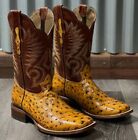 MEN'S OSTRICH MAPLE ANIMAL PRINT COWBOY RODEO WESTERN BOOTS LEATHER SOLE BOTAS