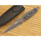 CRKT 2075 SHRILL FIXED BLADE DAGGER BOOT KNIFE BLACK MICARTA with LEATHER SHEATH