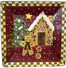 Laurie Gates- Holiday Treats Large Christmas Square Platter with Gingerbread Man