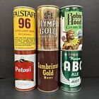 Lot Of 6 Vintage 70s Flat Top Pull Tab Beer Cans Robin Hood Falstaff ABC Decor
