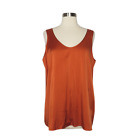 Eileen Fisher NWT Solid Orange Silk Blend Sleeveless Top Women's Size Large