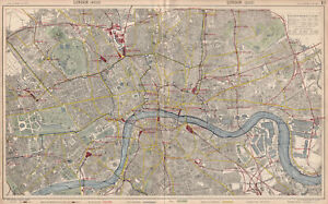 LONDON town city plan. Underground railways stations bus routes. LETTS 1889 map