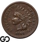 1866 Indian Head Cent Penny, Choice VF++/XF Key Date