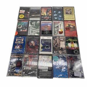 New Sealed Rock & Metal Lot Of 20 Cassette Tapes Quiet Riot Def Leppard Bon Jovi