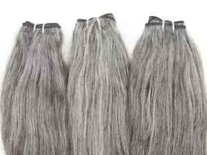 Grey Human Hair Bundles, Straight Hair Extensions For Women & Girls (Pack of 1)