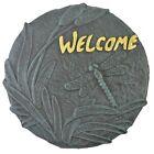 Dragonfly Welcome Plaque Decorative Cast Iron Stepping Stone Yard & Garden Decor
