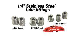 Stainless Steel Brake Line Fitting Kit for 1/4