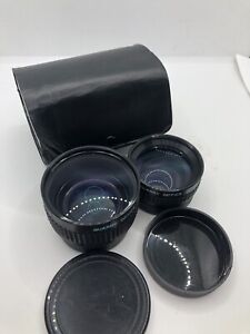 2 LOT VINTAGE QUARRY OPTICS – WIDE ANGLE LENS & TELEPHOTO LENS – MADE IN JAPAN