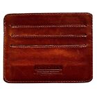 LEVENGER brown leather slim wallet coin credit cards case 4.5”x 3.5”