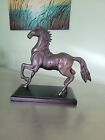 Vintage Solid Bronze Stallion Horse Sculpture on Wood Base Large HEAVY Artwork