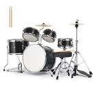 3- 5 Piece Junior Drum Set, Beginner Drum Kit with Throne, Cymbal, Drumsticks US