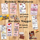 Wedding Favor Hershey Miniature & Nugget Candy Wrappers 1 Sheet Personalized