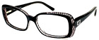 FENDI F931 001 Italy Black/Crystal Designer 52-15-135 Eyeglasses Frame