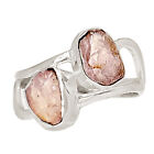 Natural Rose Quartz - Madagascar 925 Sterling Silver Ring XA3 s.8 CR24051