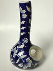 New ListingArt Studio Pottery Blue and White Hand Painted Vase with Handle 10.5