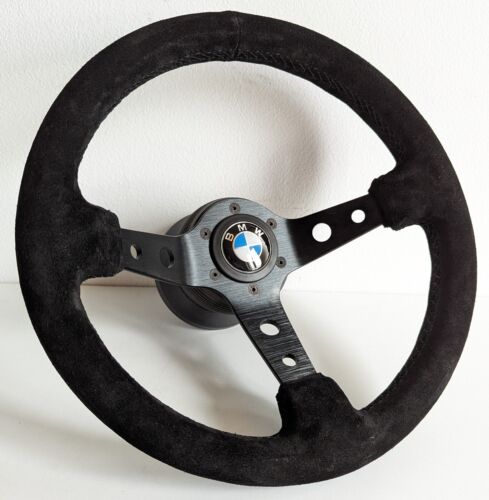 Steering Wheel fits For BMW Suede Alcantara Leather Sport 24 E28 E30  E34 86-92' (For: BMW)