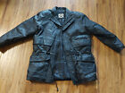 Vintage Phase2 Black Leather Jacket/Trench, Size M. RN #20849