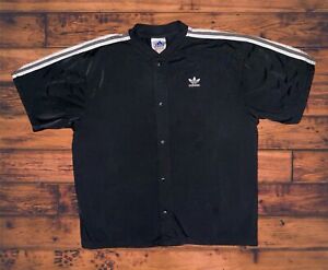 Vintage 90s Adidas Originals Front Snap Short Sleeve Track Jacket Men Size XL