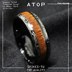 Black Tungsten carbide Ring Koa Wood Inlay Dome Wedding Band ATOP men's jewelry