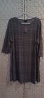 NEW! J. Jill Wearever Collection Black White Textured Jersey Dress XL Petite
