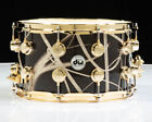 DW Collector's 8x14 VLT Snare - Smoke Glass Contrails w/ Gold HW