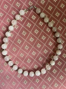 Vintage Rose Quartz Large Round Bead Necklace 16