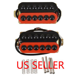 Red & Black Humbucker Bridge Neck Pickup Ceramic Magnets For Electric Guitar