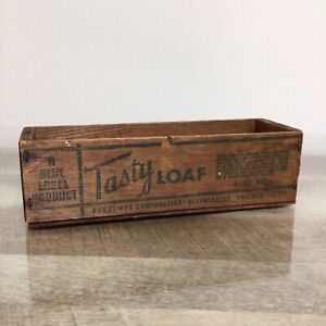 Vintage Tasty Loaf Pabst Corporation Wooden Cheese Box Crate 9x3.75x2.5