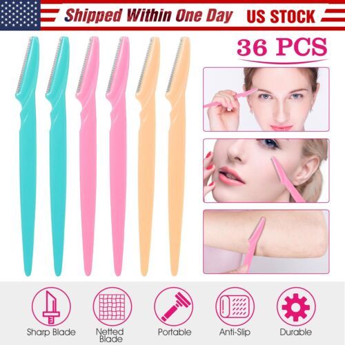 36 PCS Women Face & Eyebrow Hair Removal Safety Razor Trimmer Shaper Shaver